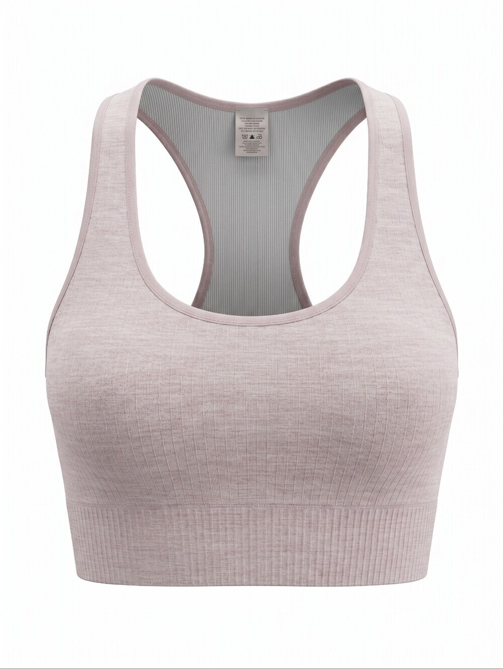 Bozzolo Ribbed Racerback Bralette Light Pink Soft Athletic Yoga Athleisure Small